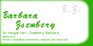 barbara zsembery business card